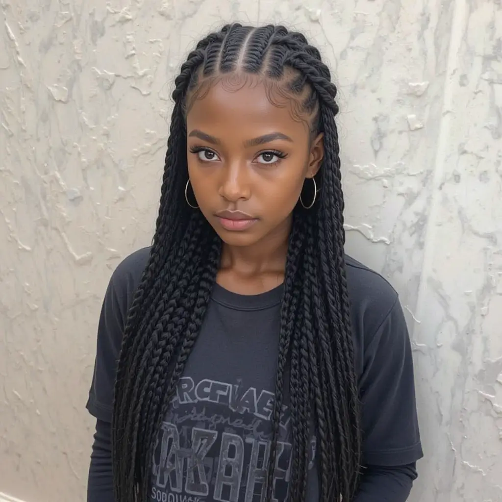 Jet Black Dutch Braids