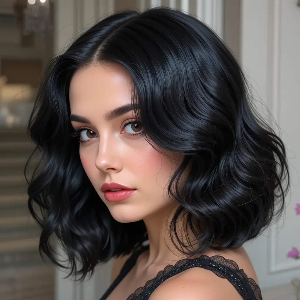  Jet Black Finger Waves