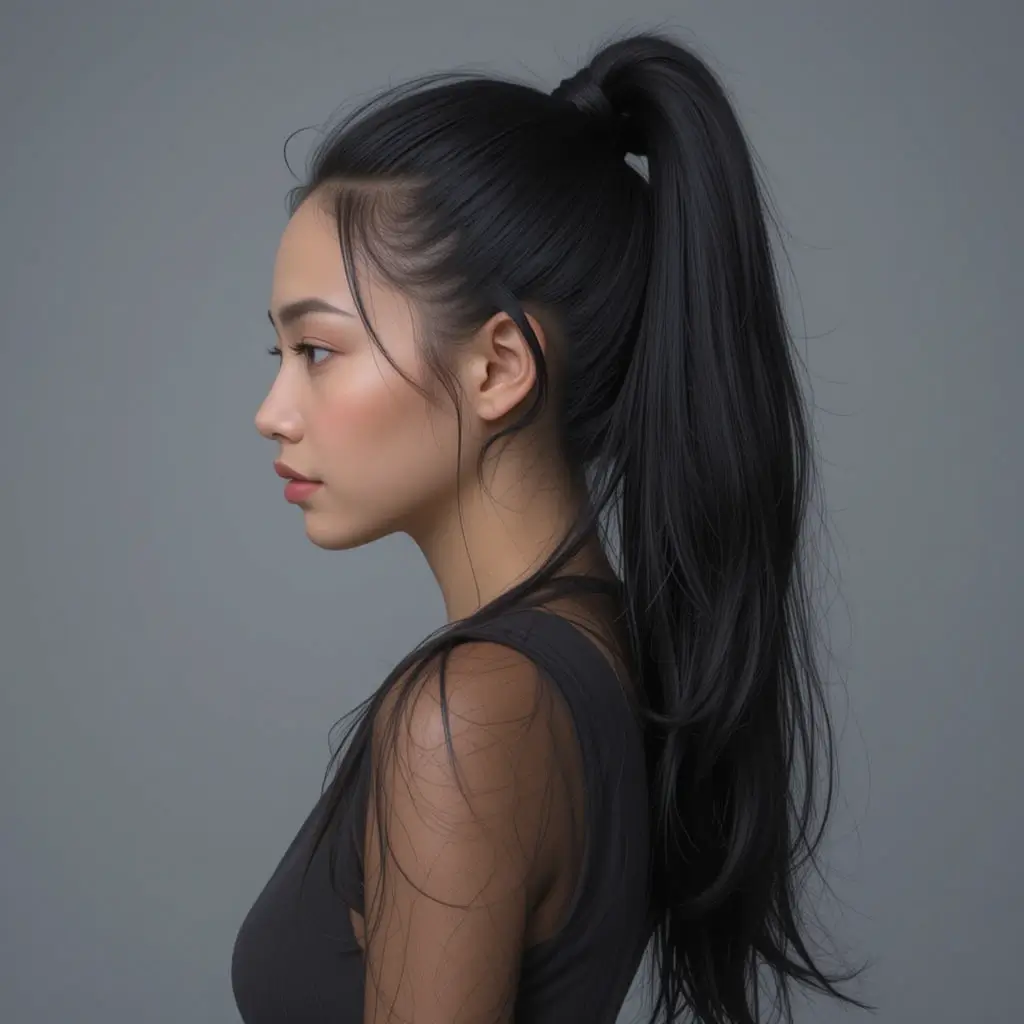  Jet Black High Ponytail