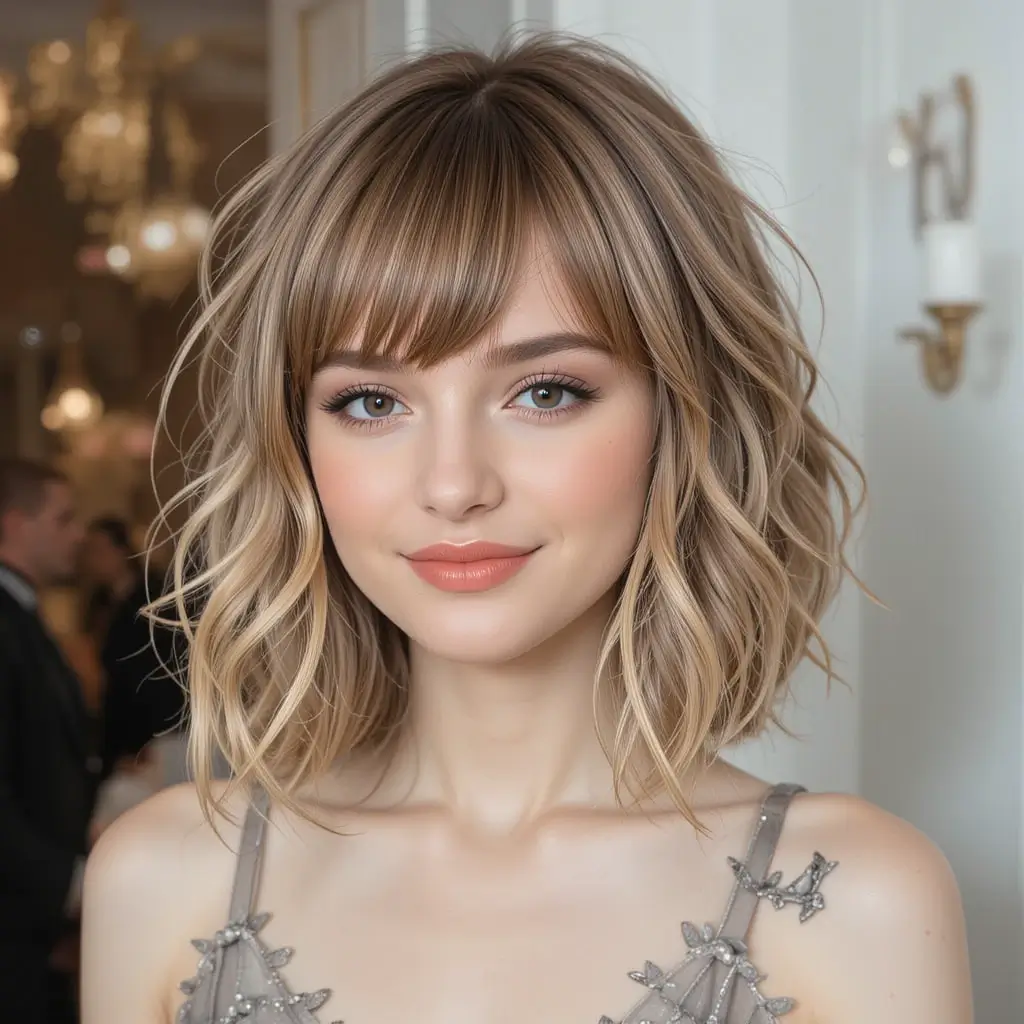  Layered Flip with Side-Swept Bangs