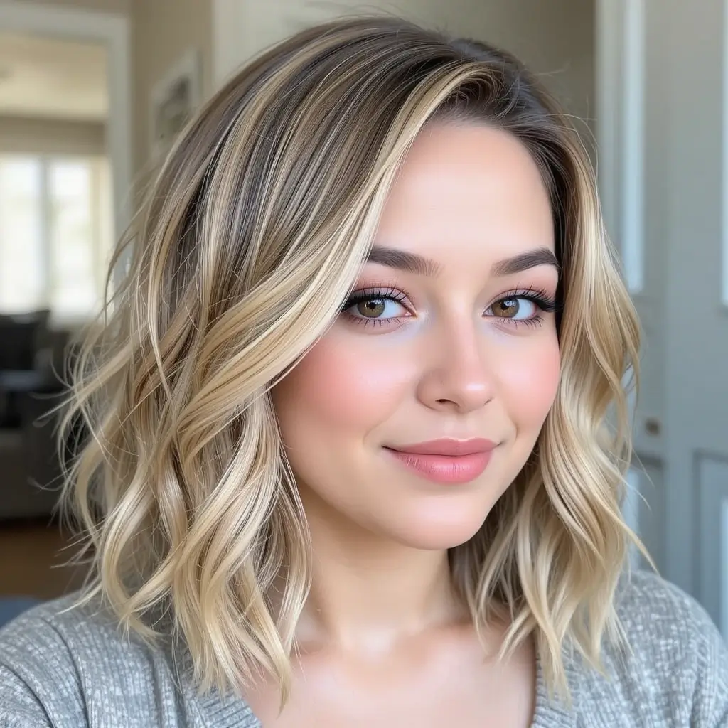 Layered Medium Cut with Honey Highlights