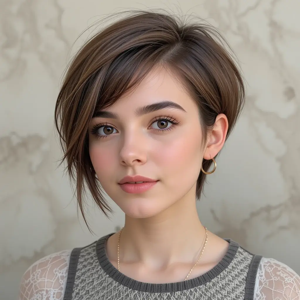 Layered Pixie with Side Bangs