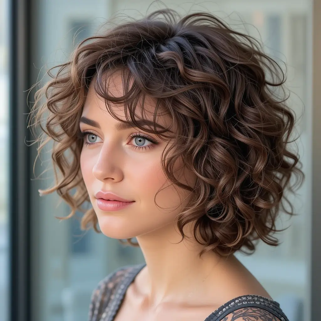 Layered Short Curly Hair