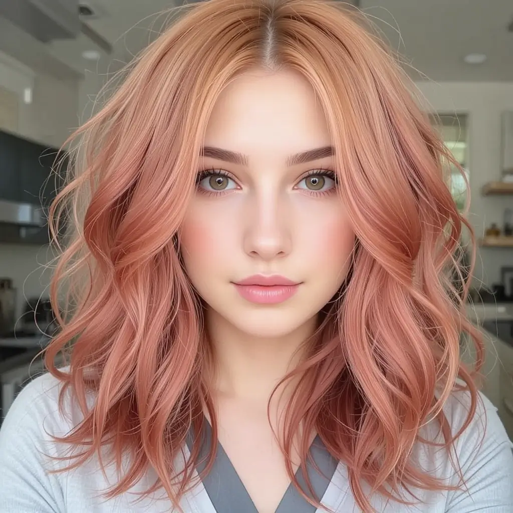 Layered Strawberry Blonde V-Cut