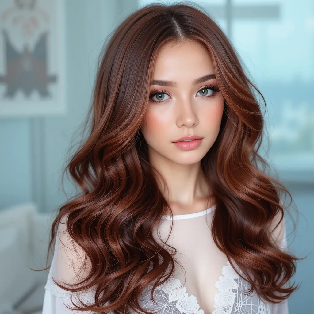 Long Deep Auburn Waves