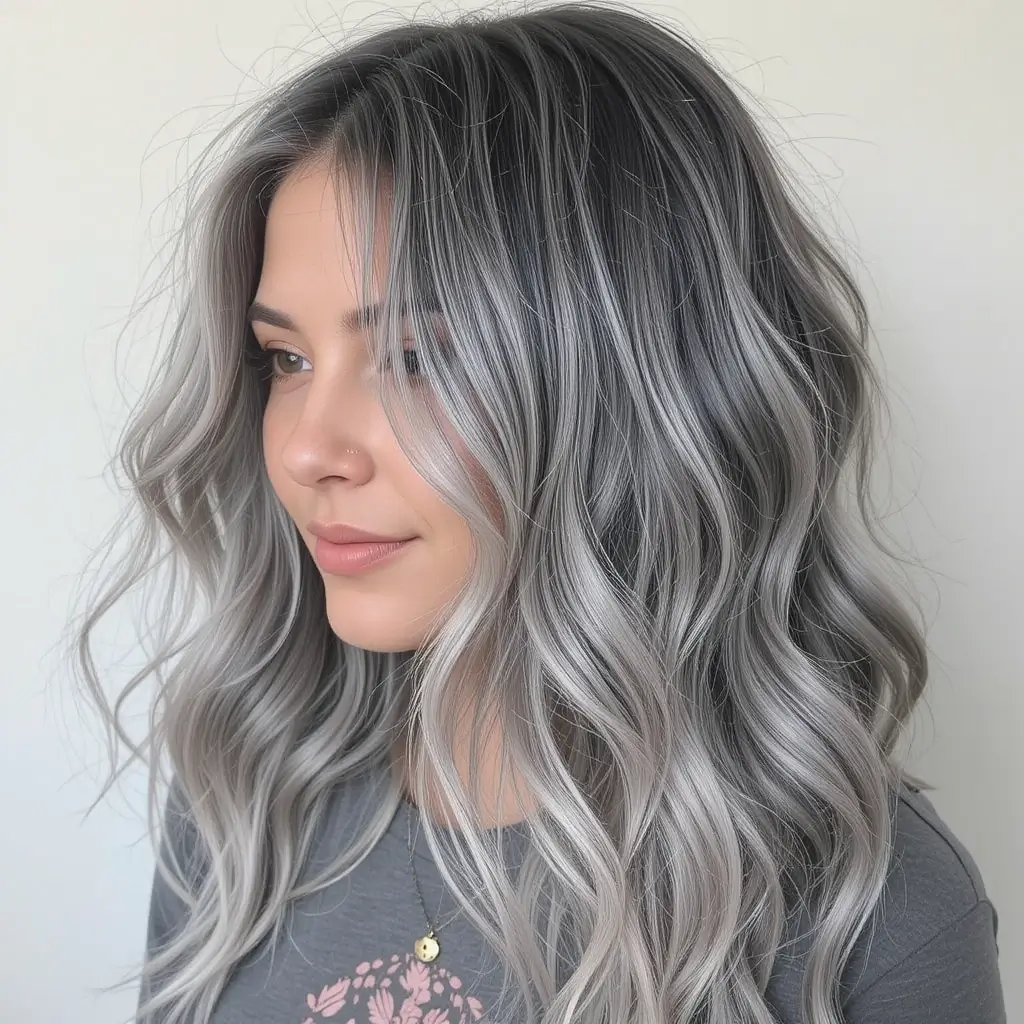 Long Salt and Pepper Waves