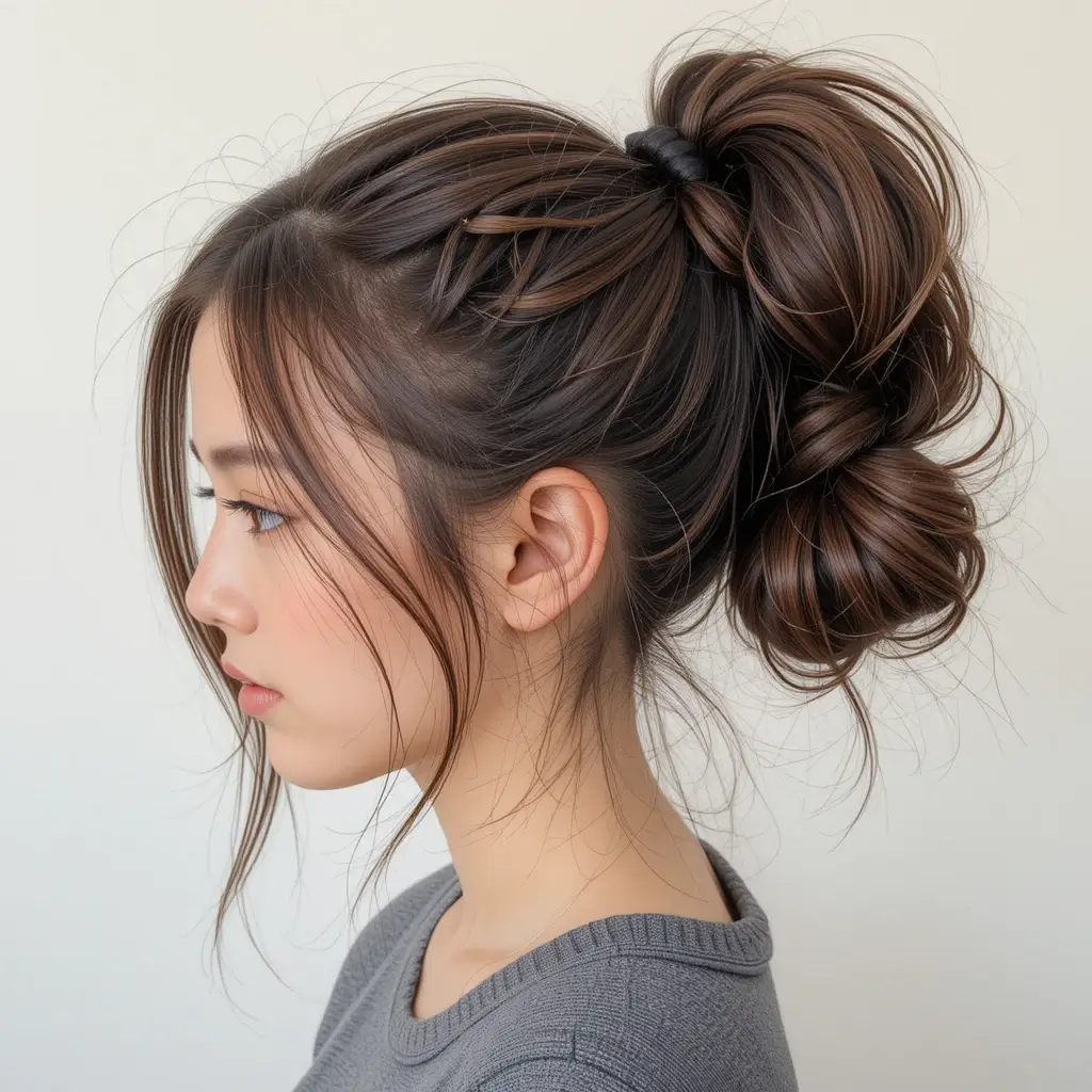 Loose Bubble Ponytail