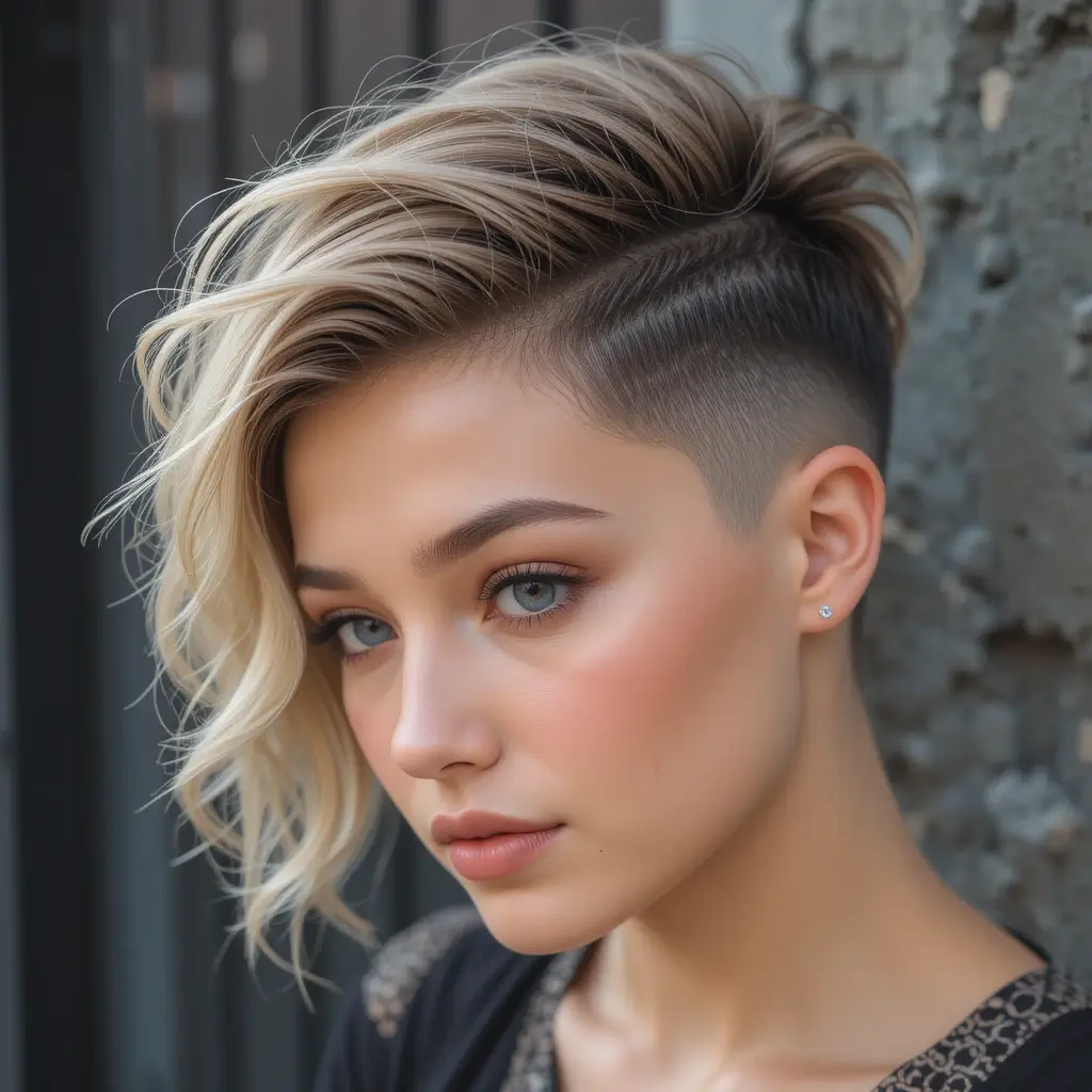 Low Fade with Feminine Detail