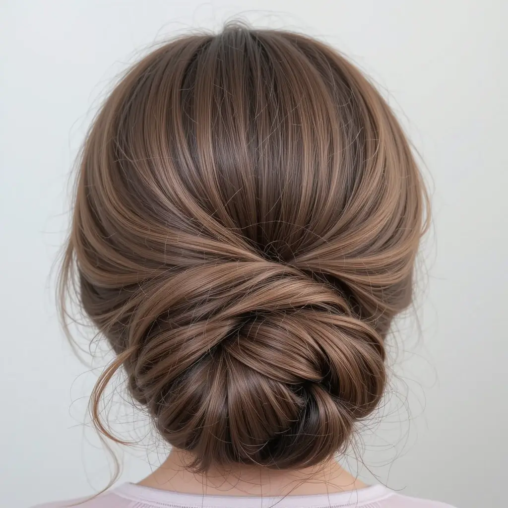 Low Twisted Chignon with Waves