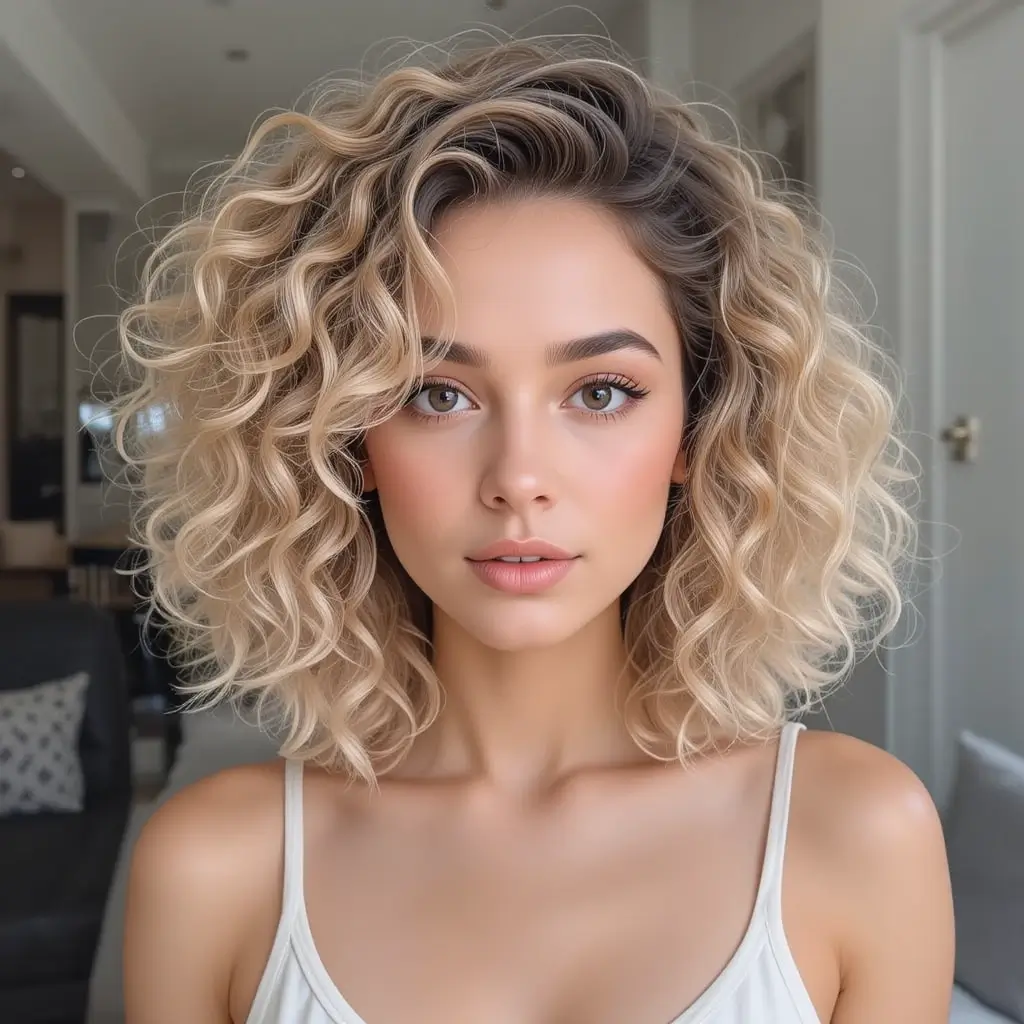 Medium Cut with Fluffy Curls