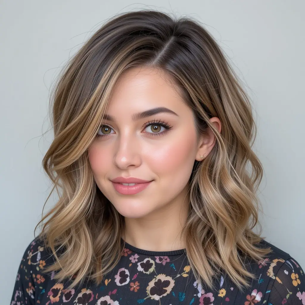 Medium Cut with Soft Waves and Deep Side Part