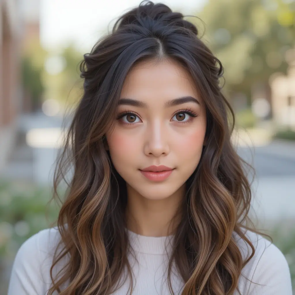Medium Hair with Half-Up Bun