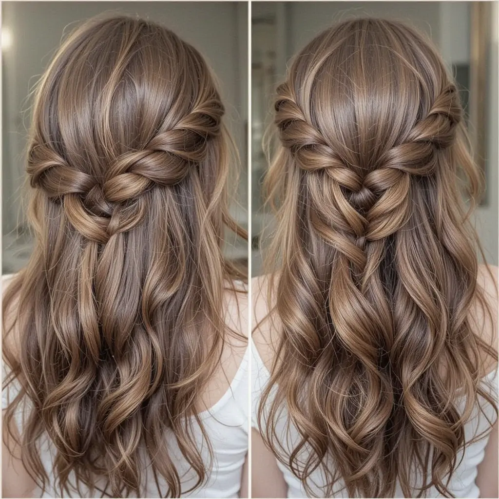 Medium Hair with Waterfall Braid
