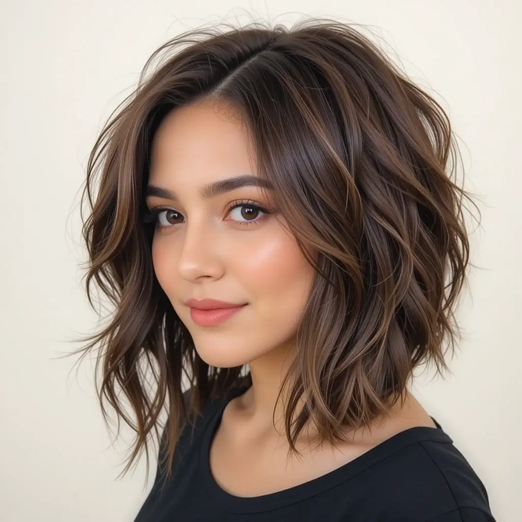 Medium Haircut with Choppy Layers