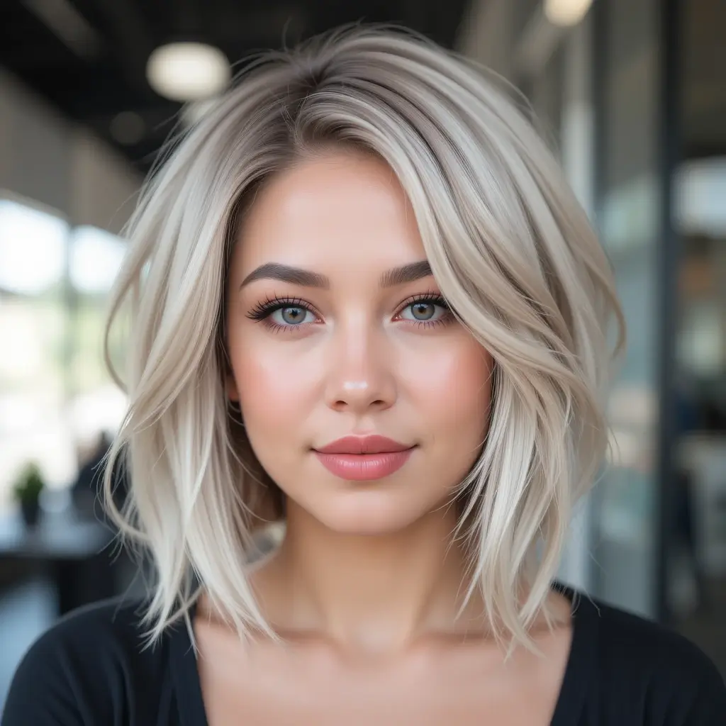 Medium Inverted Bob with Subtle Layers