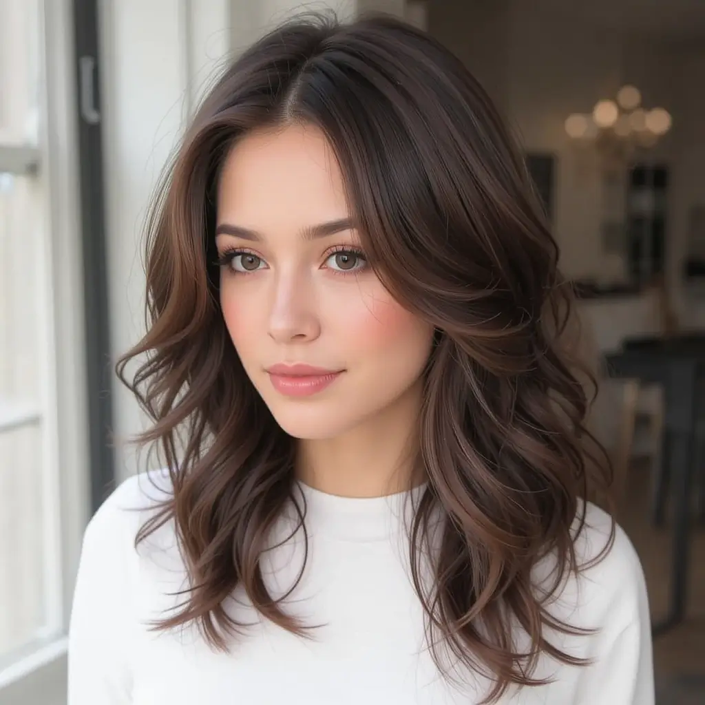 Medium-Length Curled Ends with Long Layers