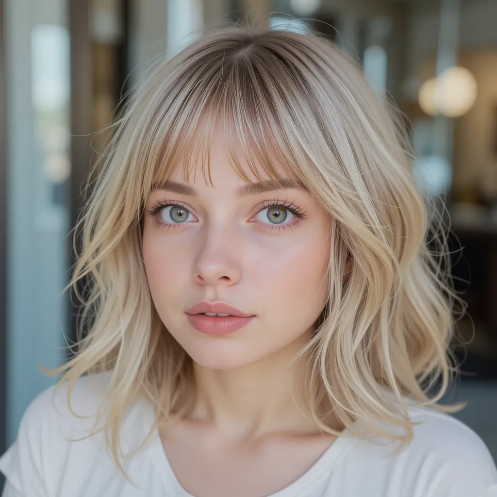 Medium Length Hair with Airy Bangs