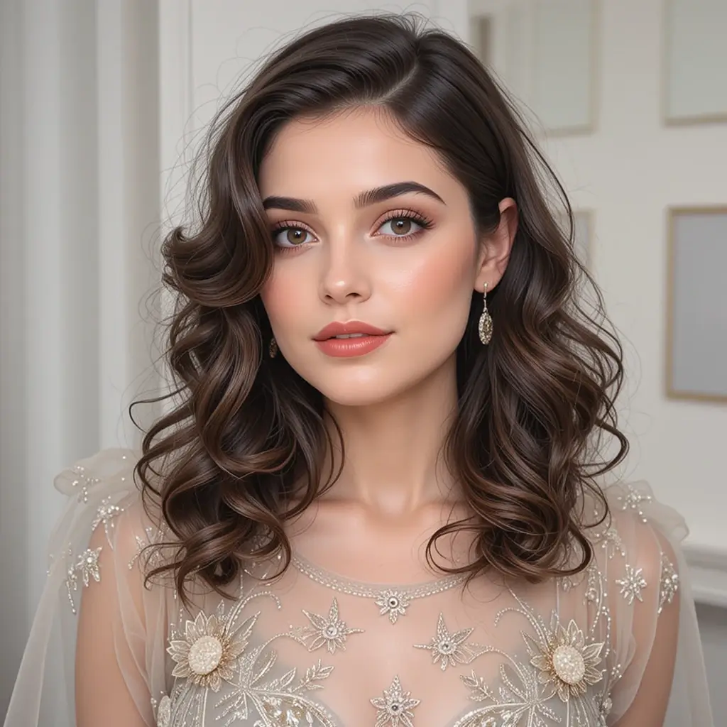 Medium-Length Hair with Loose Pin Curls