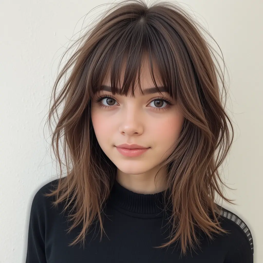 Medium Length with Wispy Bangs