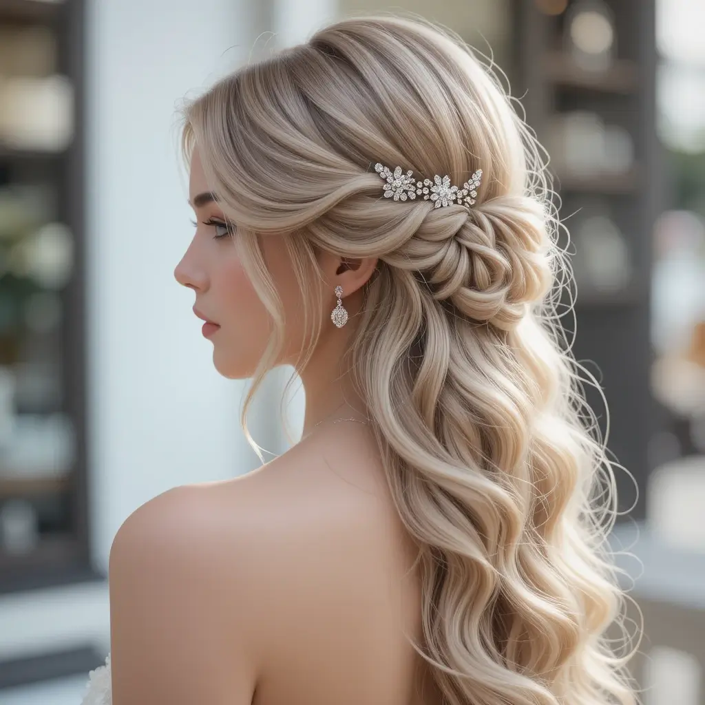 Mermaid Waves with Crystal Barrettes
