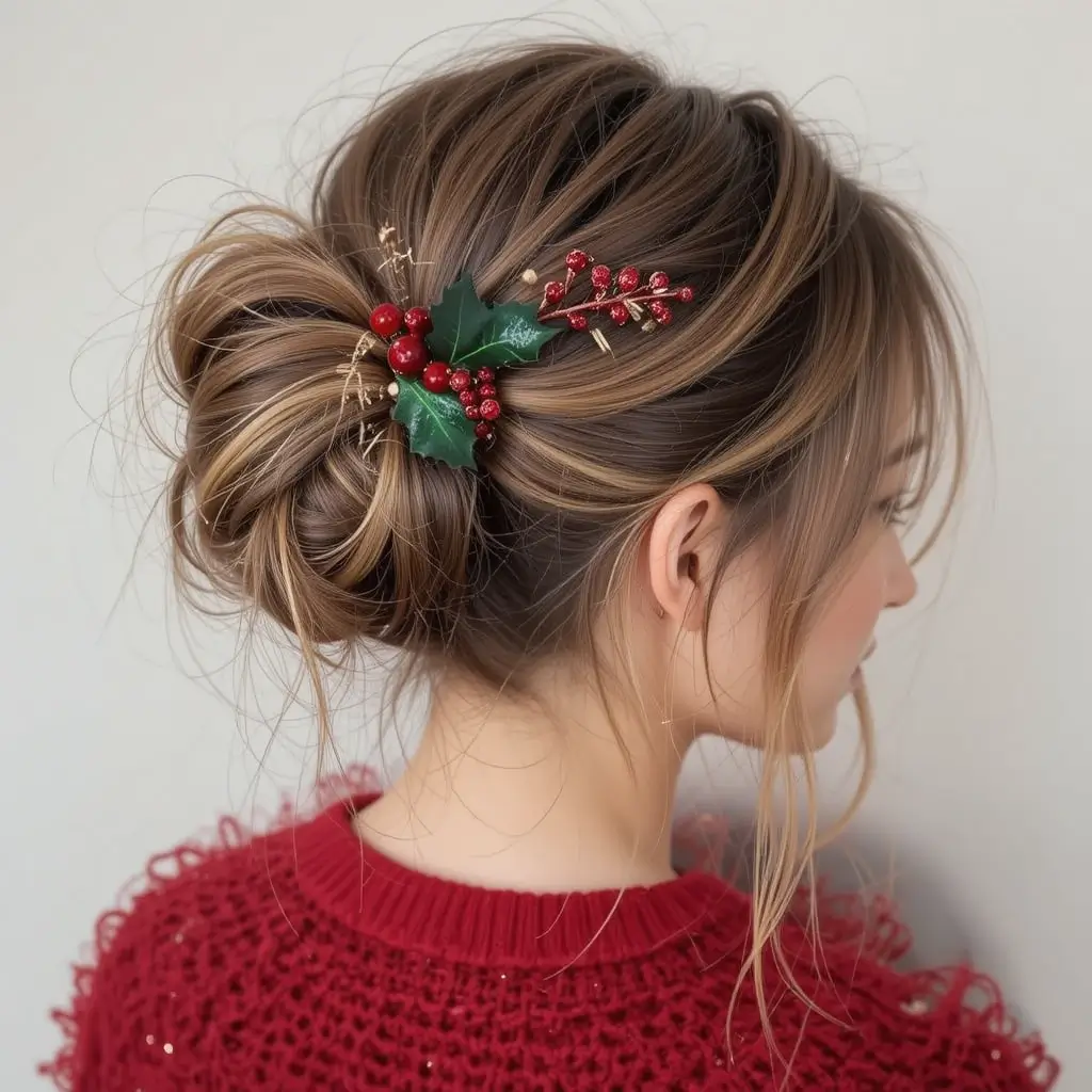 Messy Bun with Pine Clip