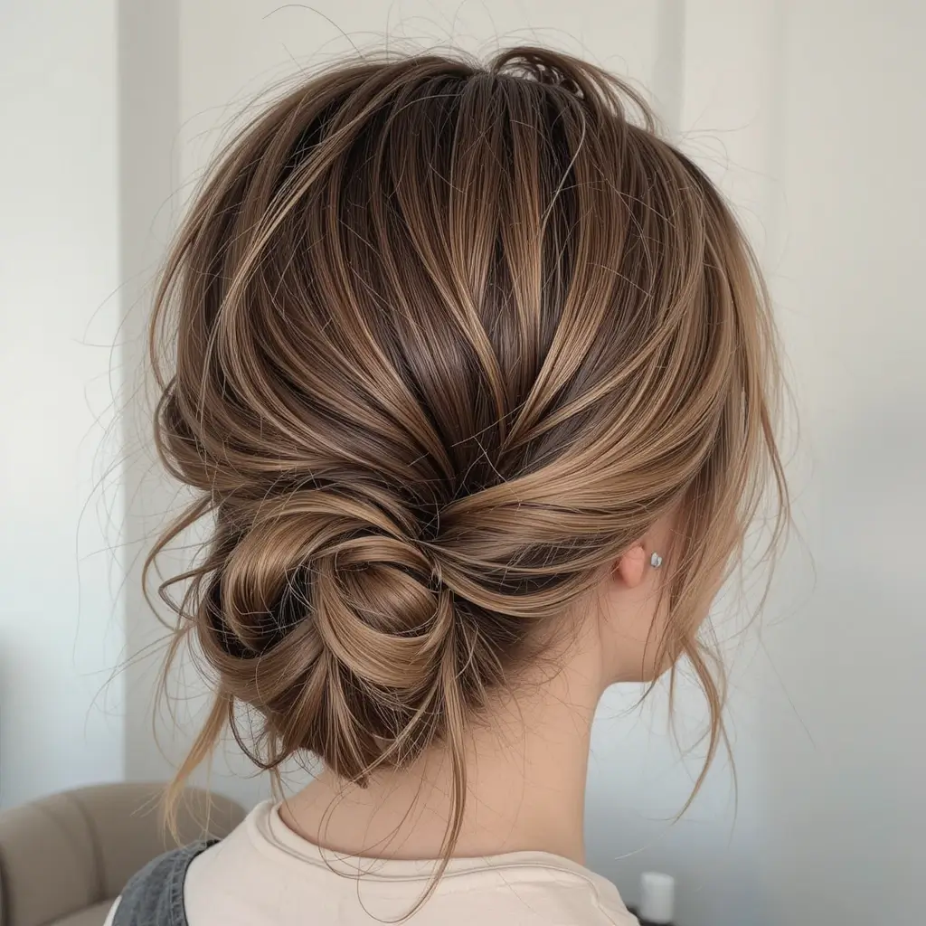Messy Low Twist Chignon