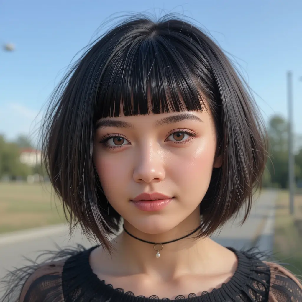 Micro Bangs and Bob