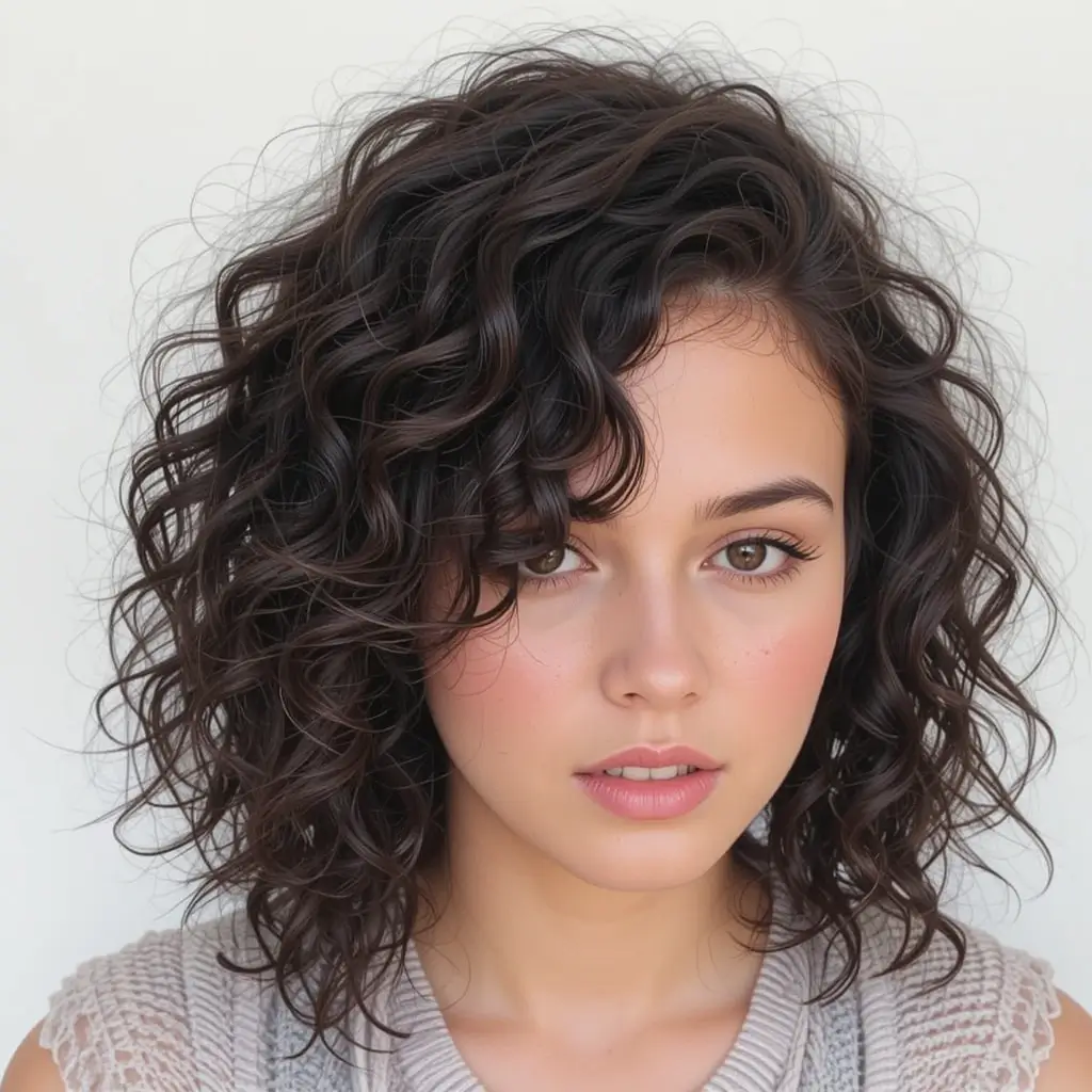 . Mid-Length Curls with Middle Part