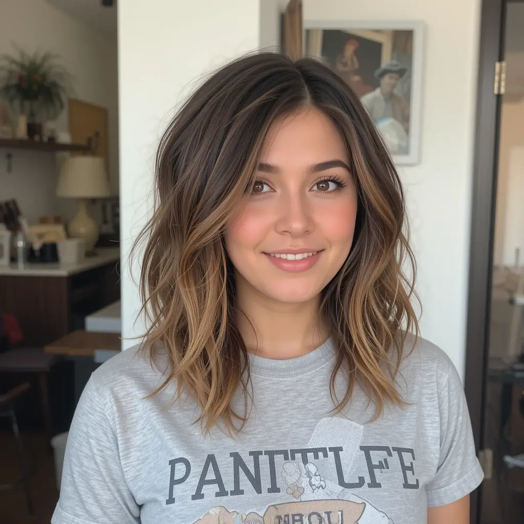 Mid-Length Hair with Tousled Ends