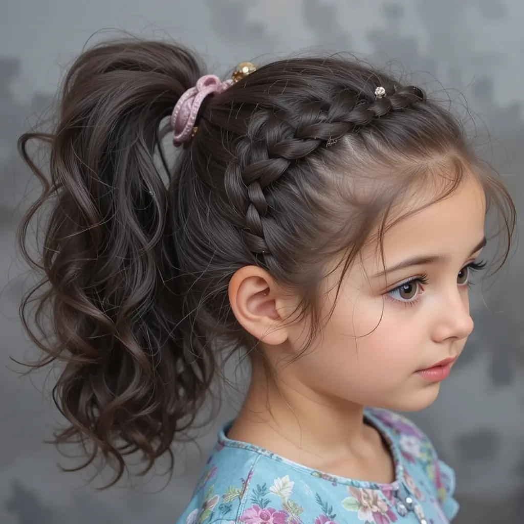 Mini Braided Curly Ponytail