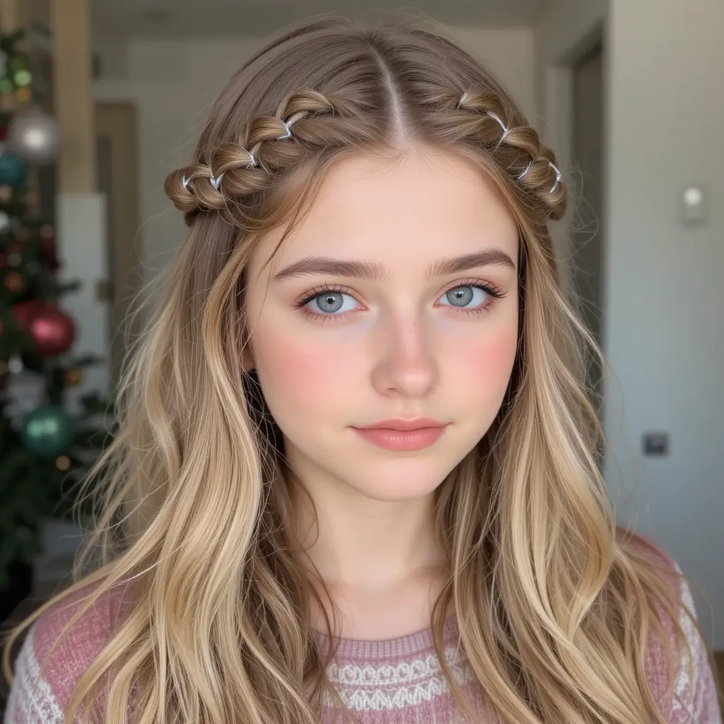 Mini Braids with Silver String