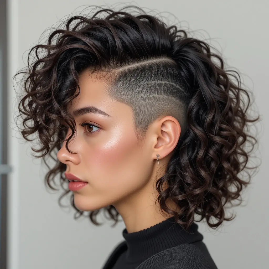 Mod Cut Mullet for Curls