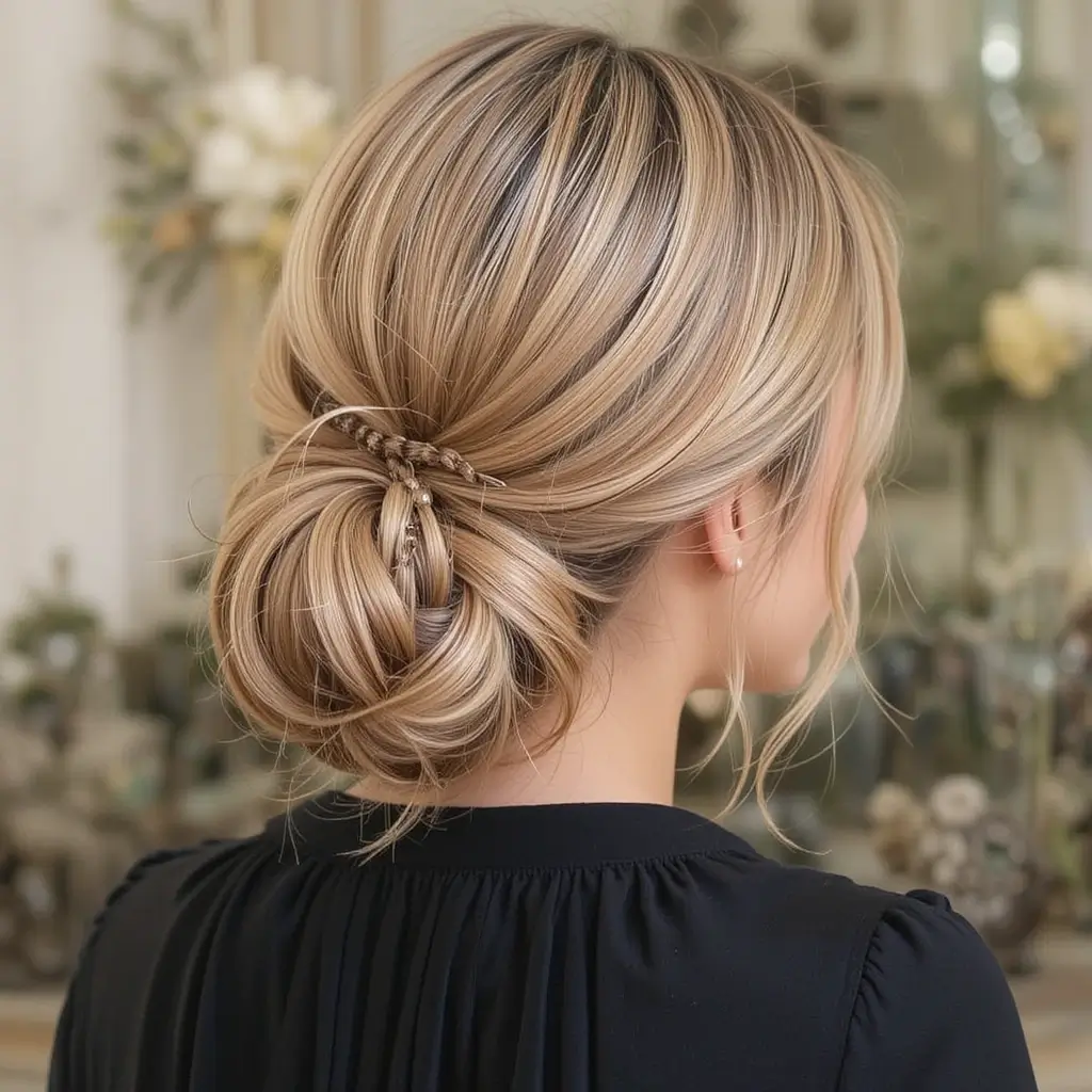 Polished Low Bun with Volume