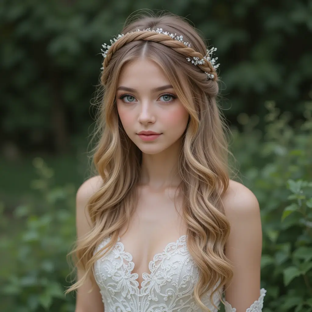 Rope Braid Crown with Open Hair