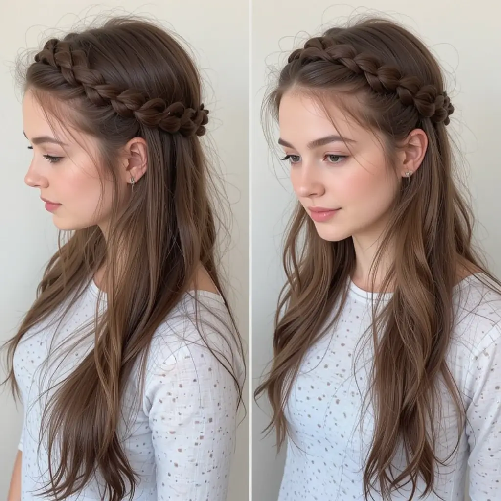 Rope Braided Half-Up Style