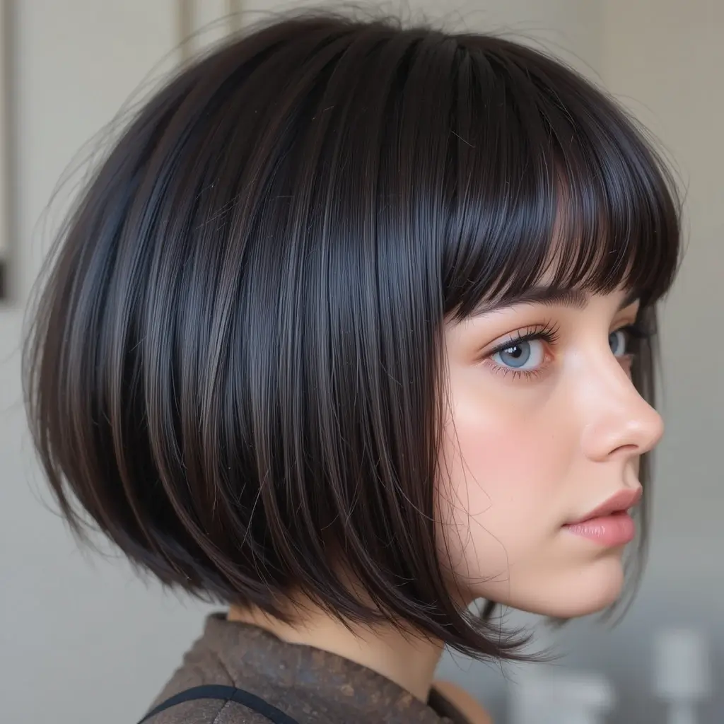 Rounded Bob with Baby Bangs