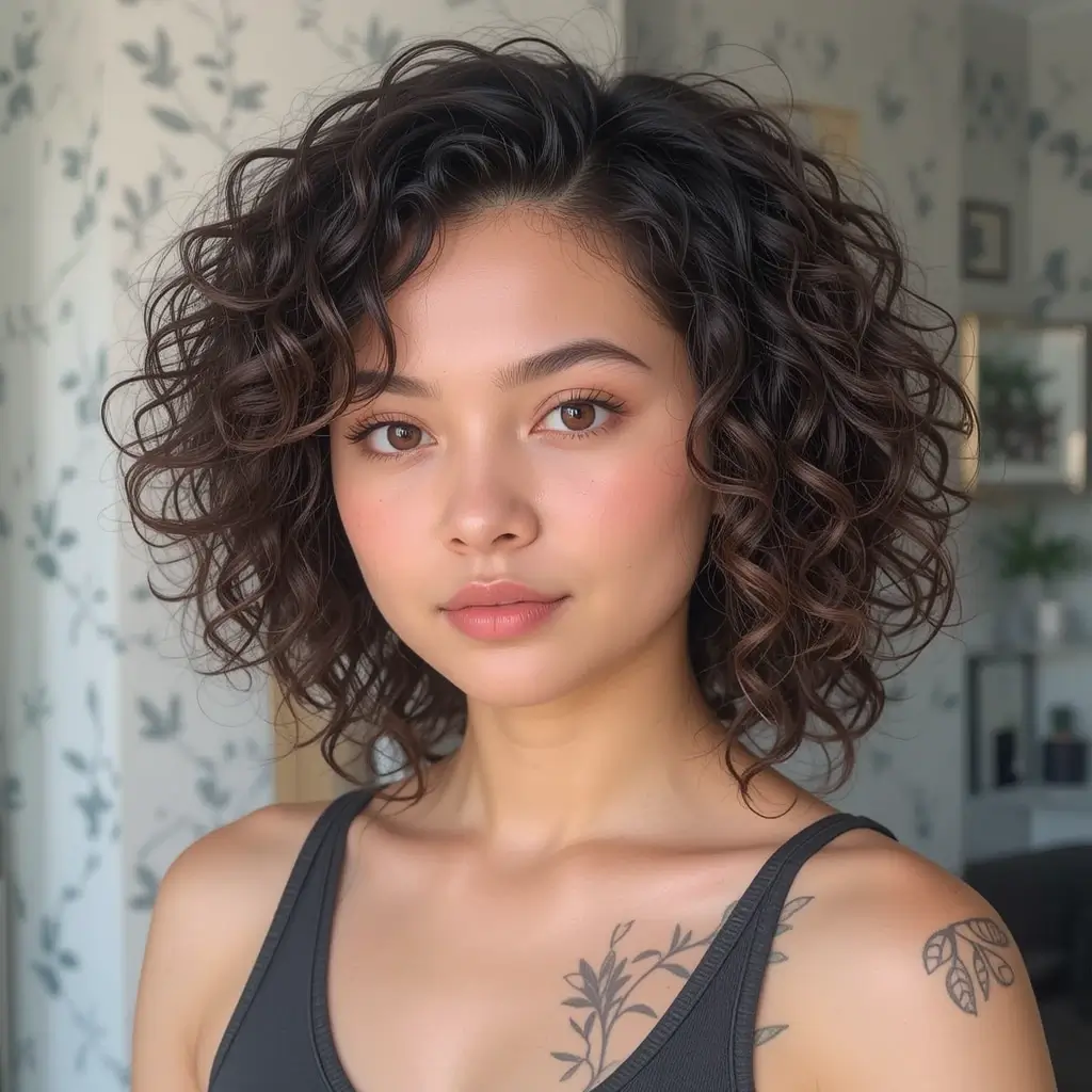 Rounded Medium Curly Cut