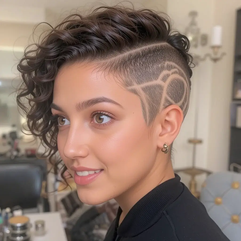 S-Curl Mod Cut with Sharp Side Lines