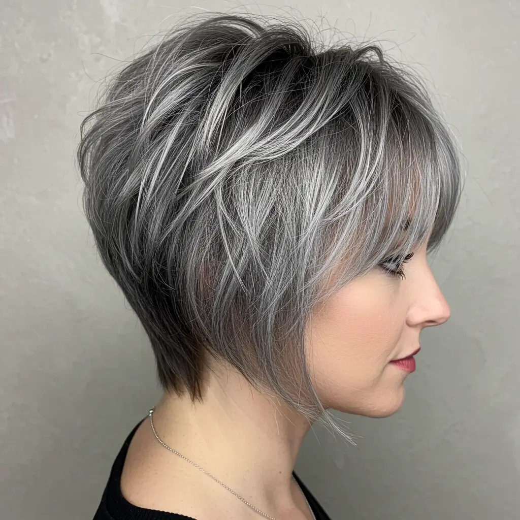 Salt and Pepper Choppy Bob