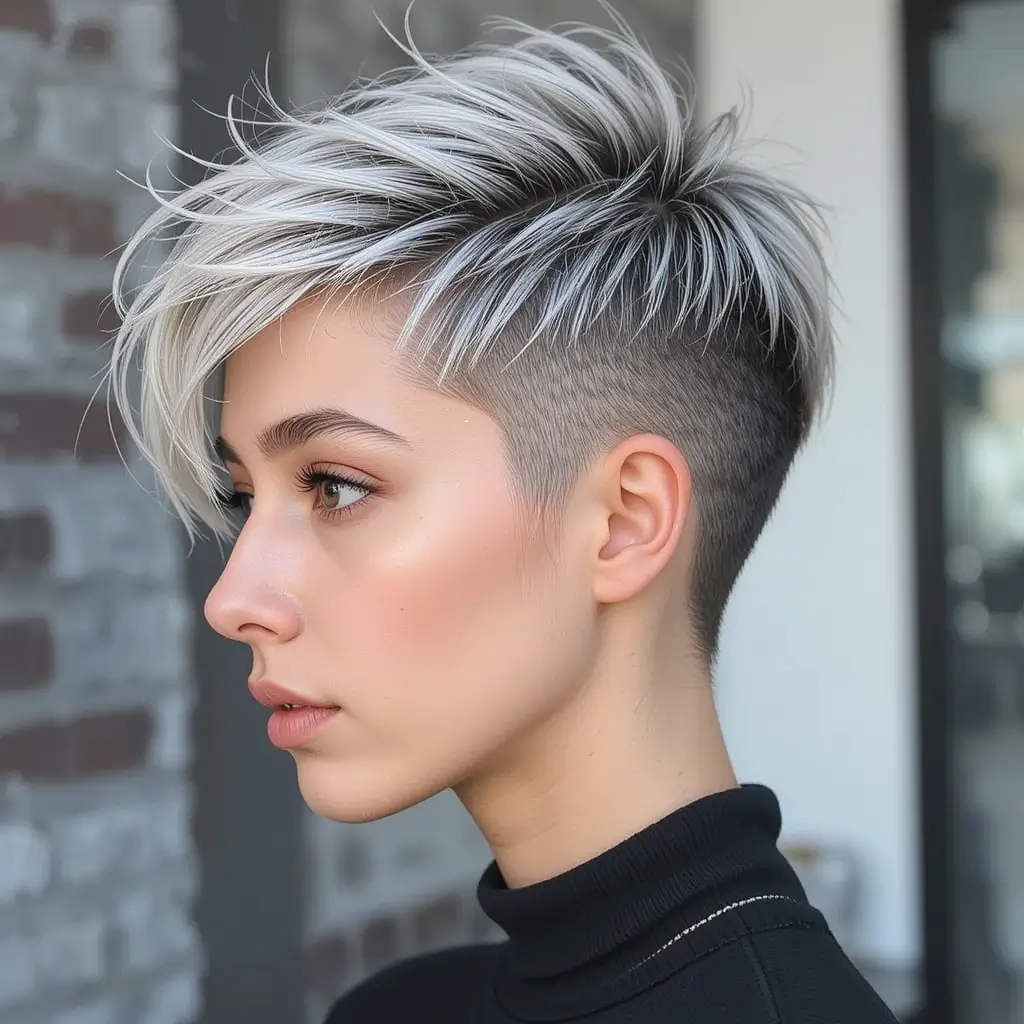Salt and Pepper Undercut Pixie