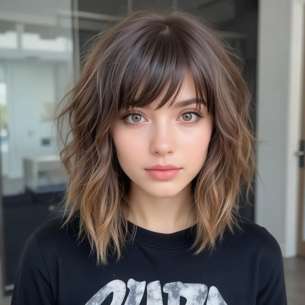 Shaggy Cut with Curtain Bangs