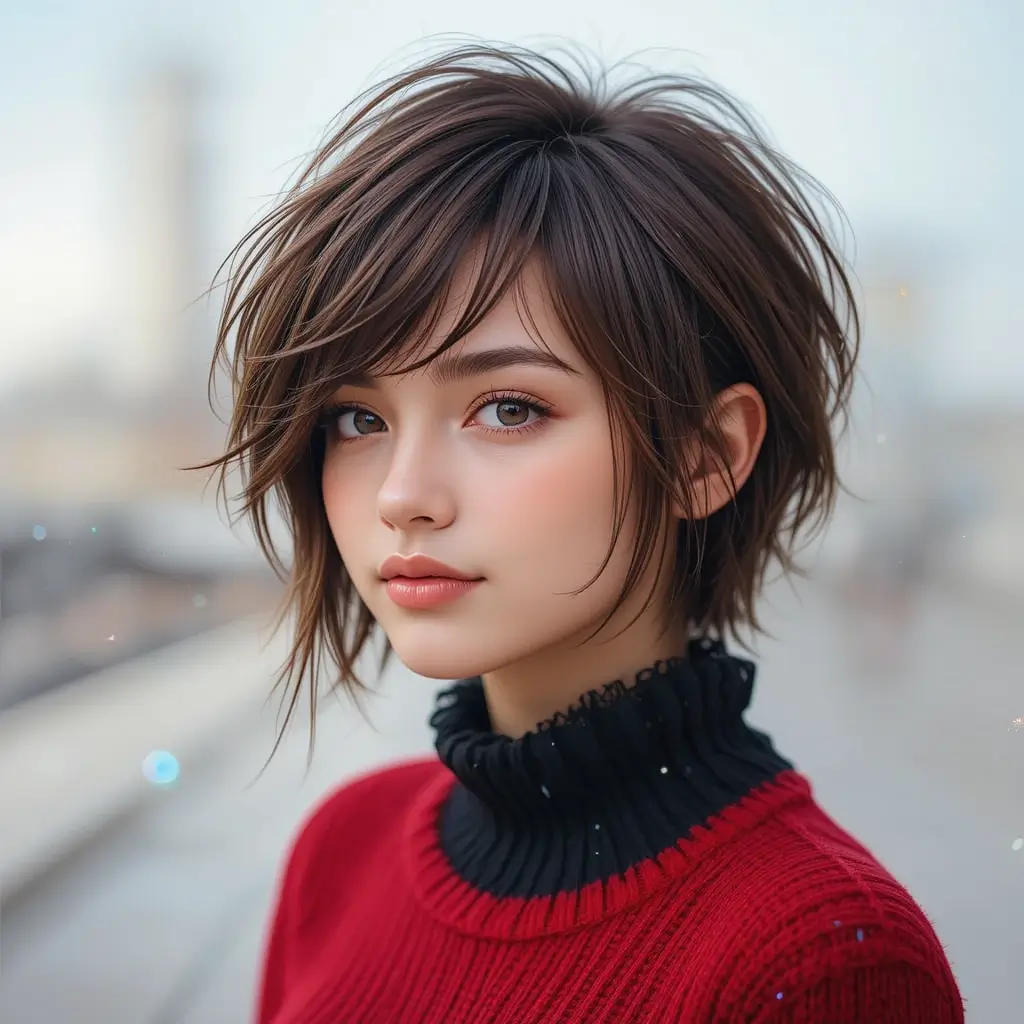  Shaggy Pixie with Side Bangs