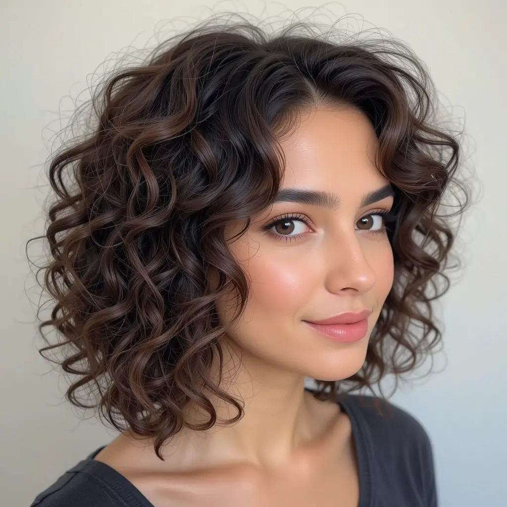 Shaped Medium Curls for Oval Faces
