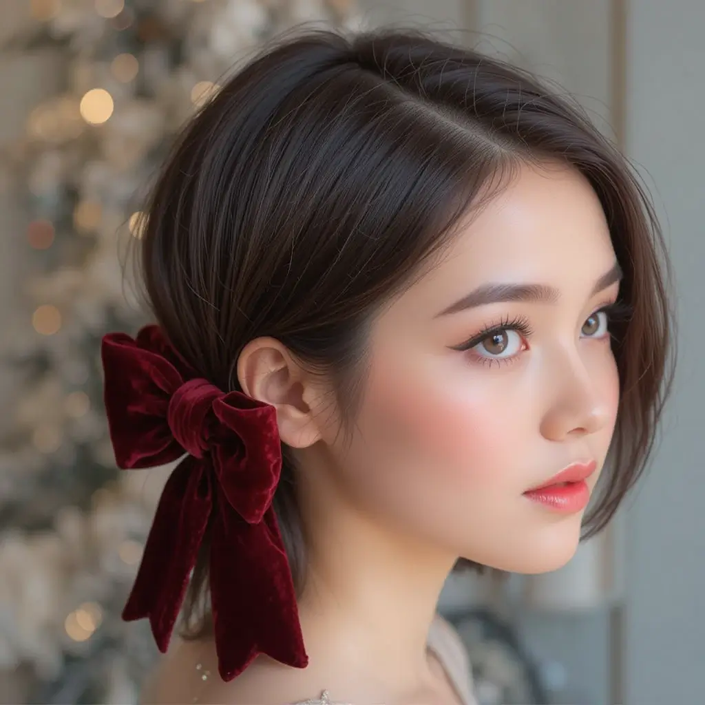  Short Bob with Velvet Bow