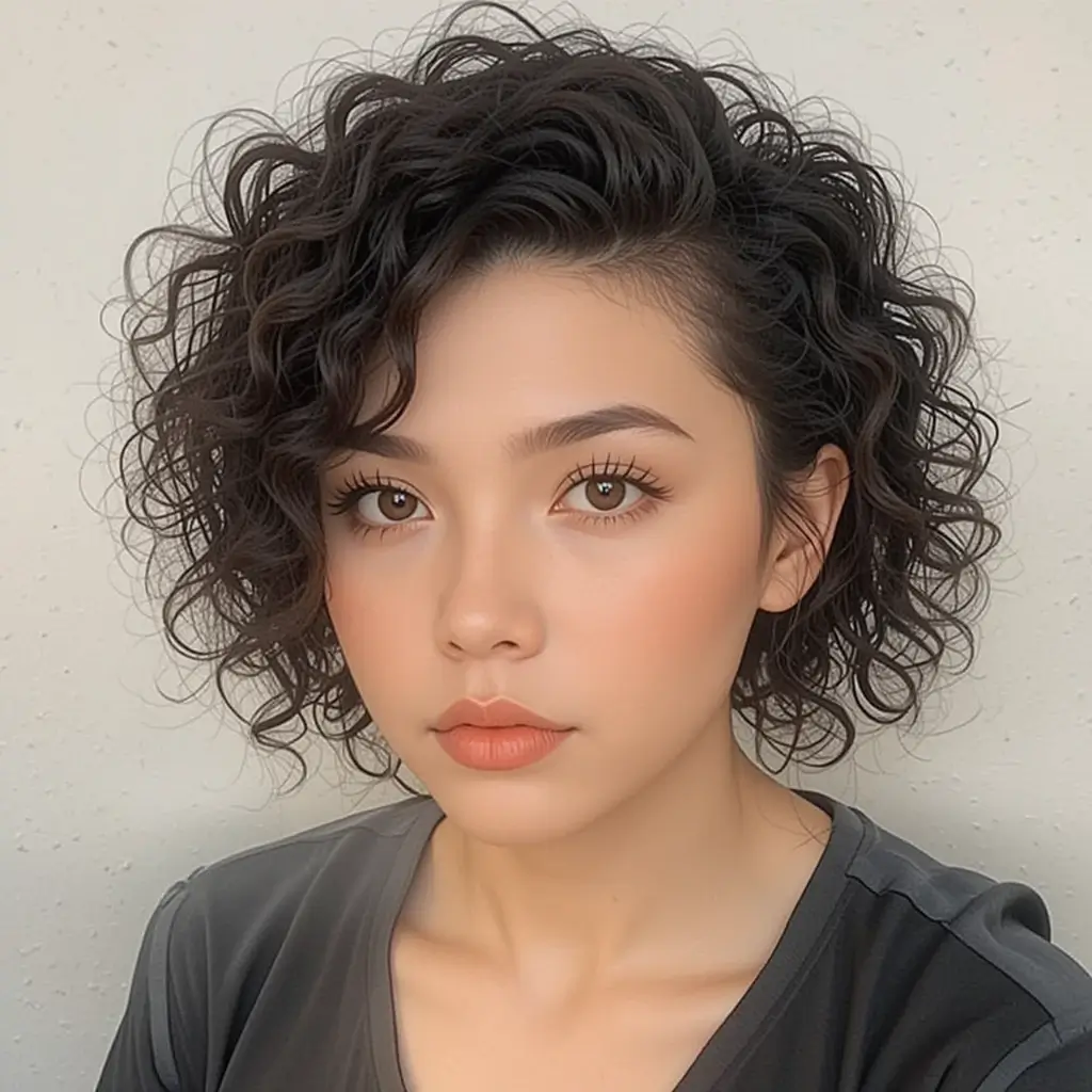 Short Curls with Tapered Sides