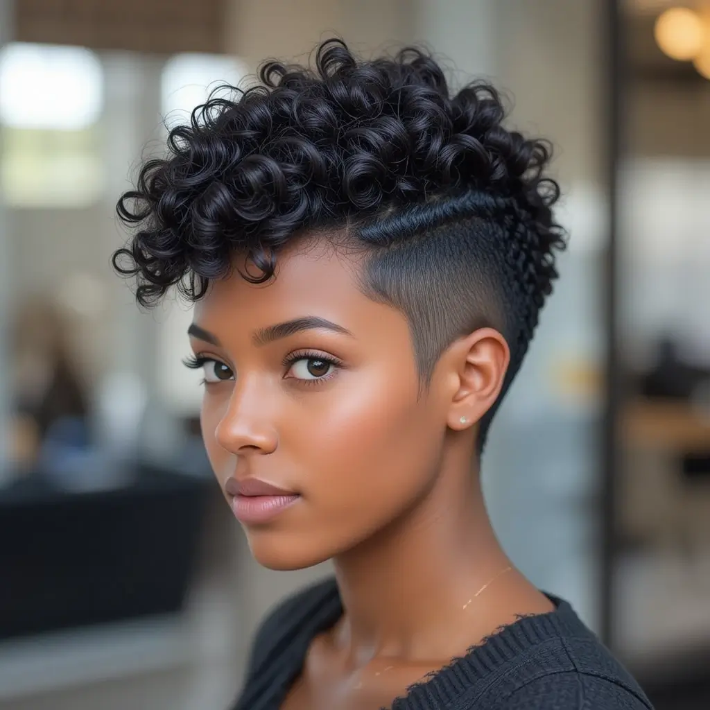 Short Curly Hair with Afro Taper