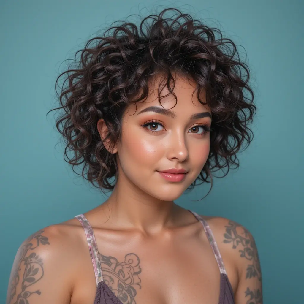 Short Curly Hair with Soft Waves