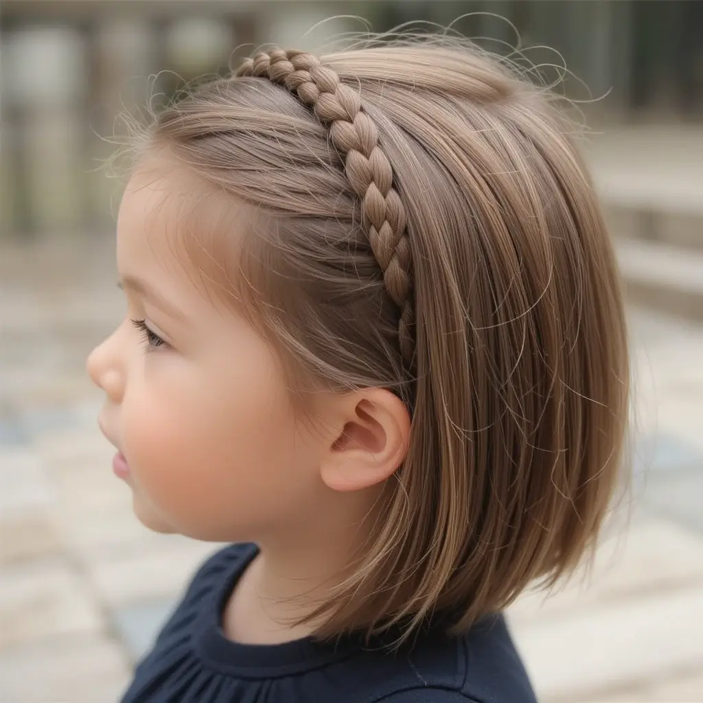 Short Cut with Braided Headband