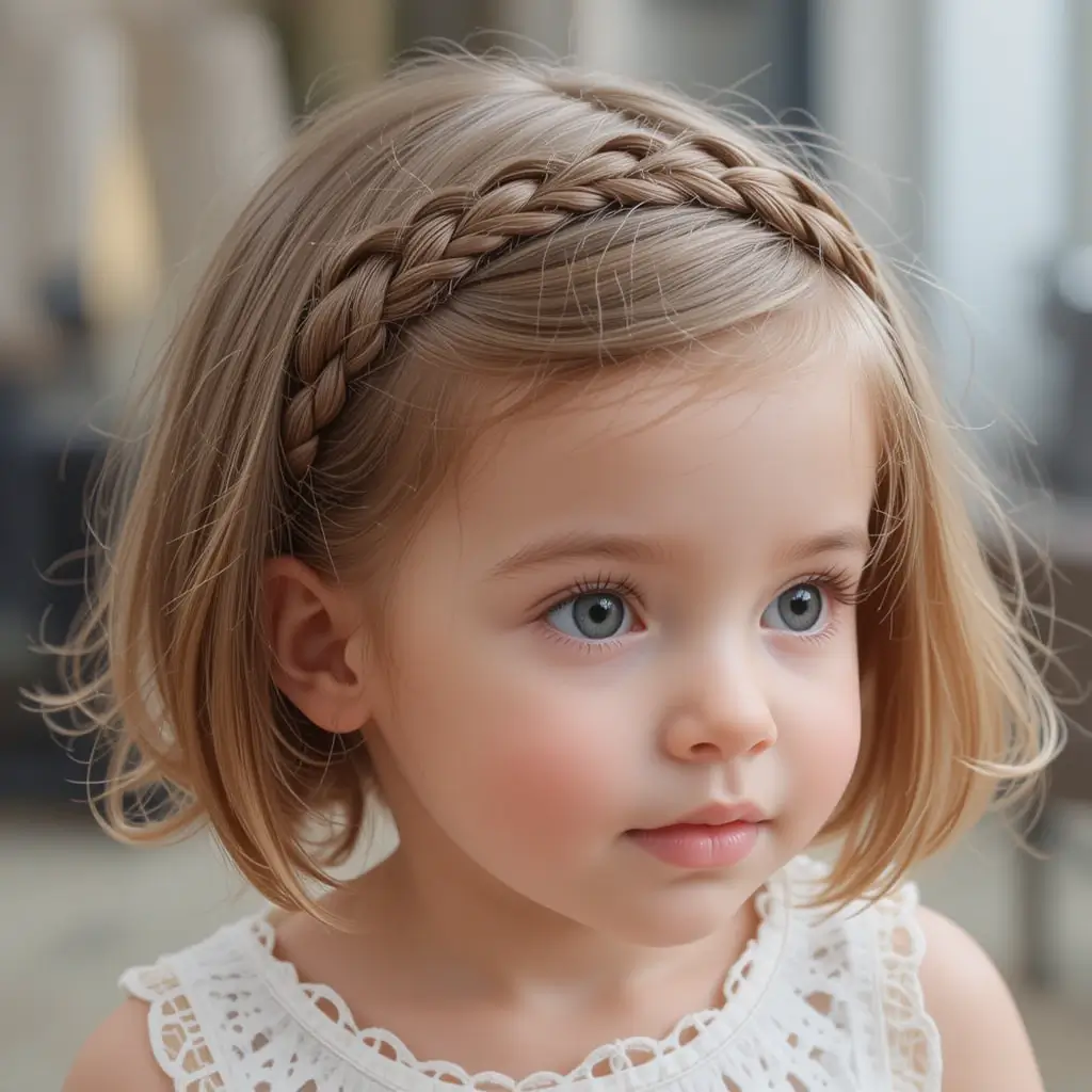 Short Cut with Braided Headband