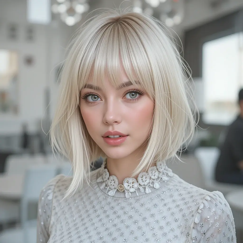 Short Cut with Curtain Bangs
